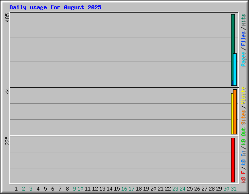 Daily usage for August 2025