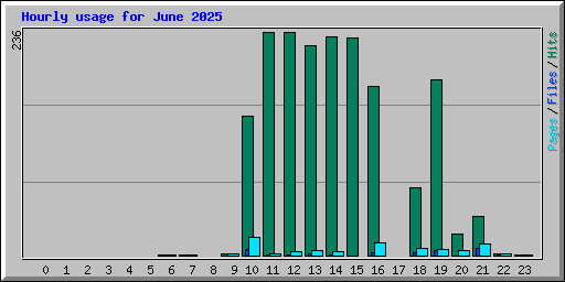 Hourly usage for June 2025