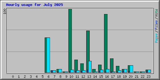 Hourly usage for July 2025